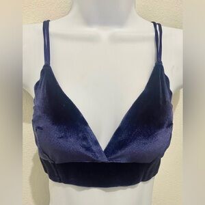 Navy blue velvet bralette